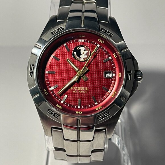 Florida State Seminoles NCAA Stainless-Steel Men's Watch by Fossil NEW (RARE) - Picture 7 of 8